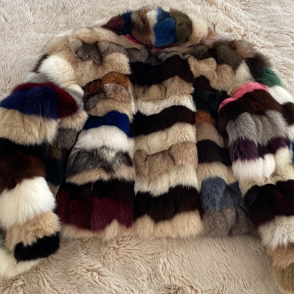 Multi colored fur jacket - Picture 6 of 7